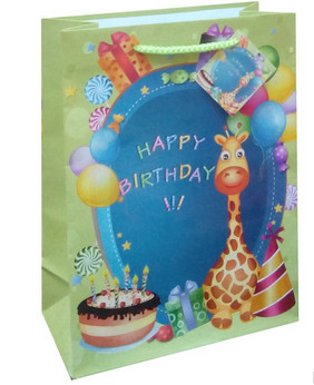 Very popular birthday design gift packing paper bag in EU market